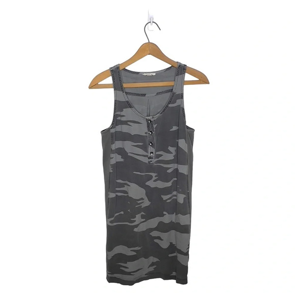 SPLENDID Collection Camo Print Neutral Sleeveless Popover Button Up Dress - Picture 8 of 8